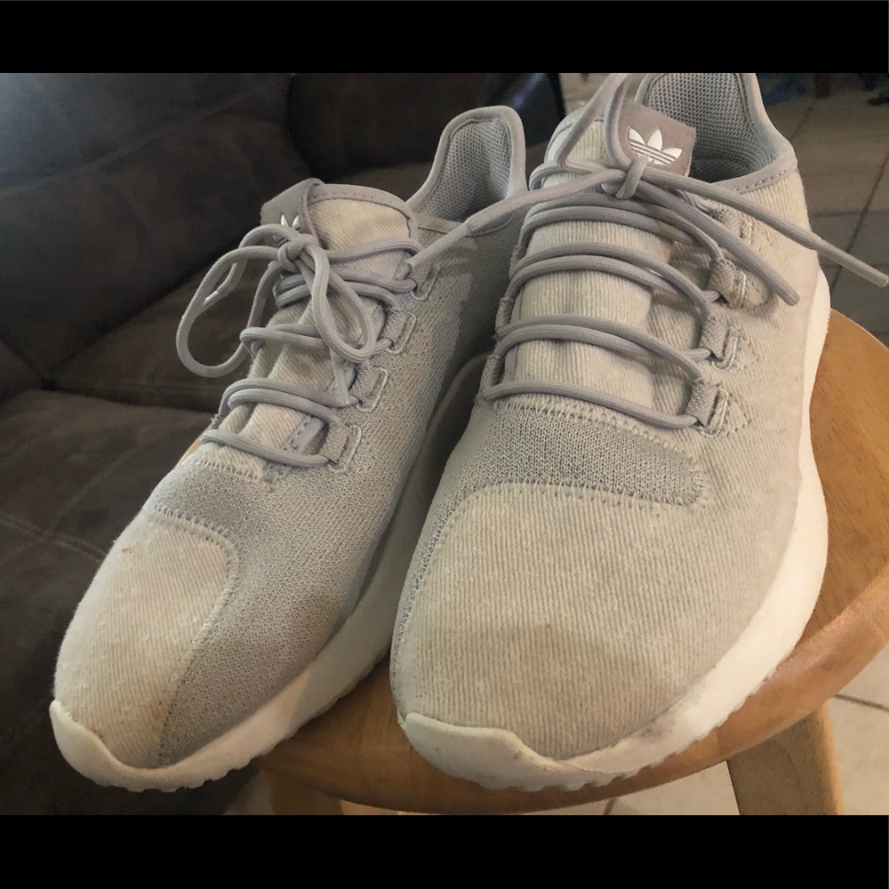 White/grey Adidas Tubular shoes
